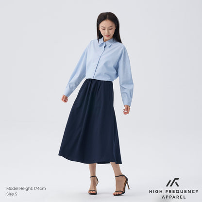 HFA Women’s Midaxi Drape Skirt With Elasticated Waist And Back Zipper