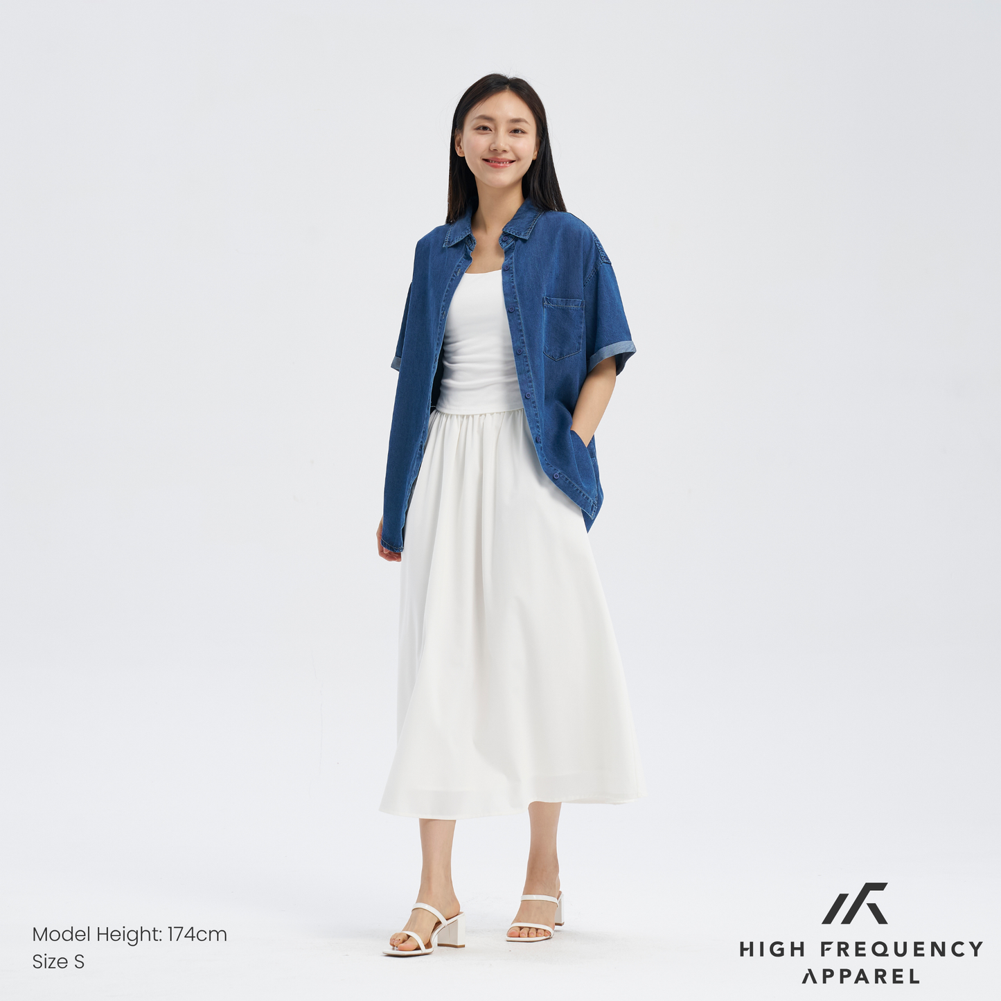 tencel denim relaxed short sleeve shirt