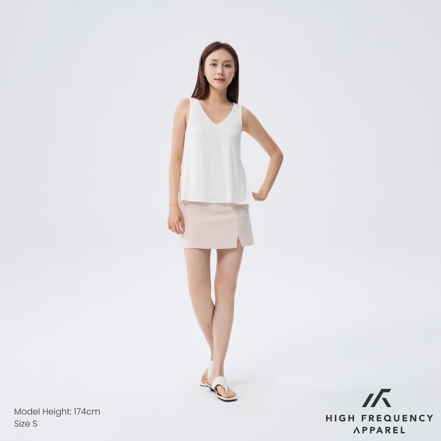 hfa women's chiffon sleeveless v-neck top