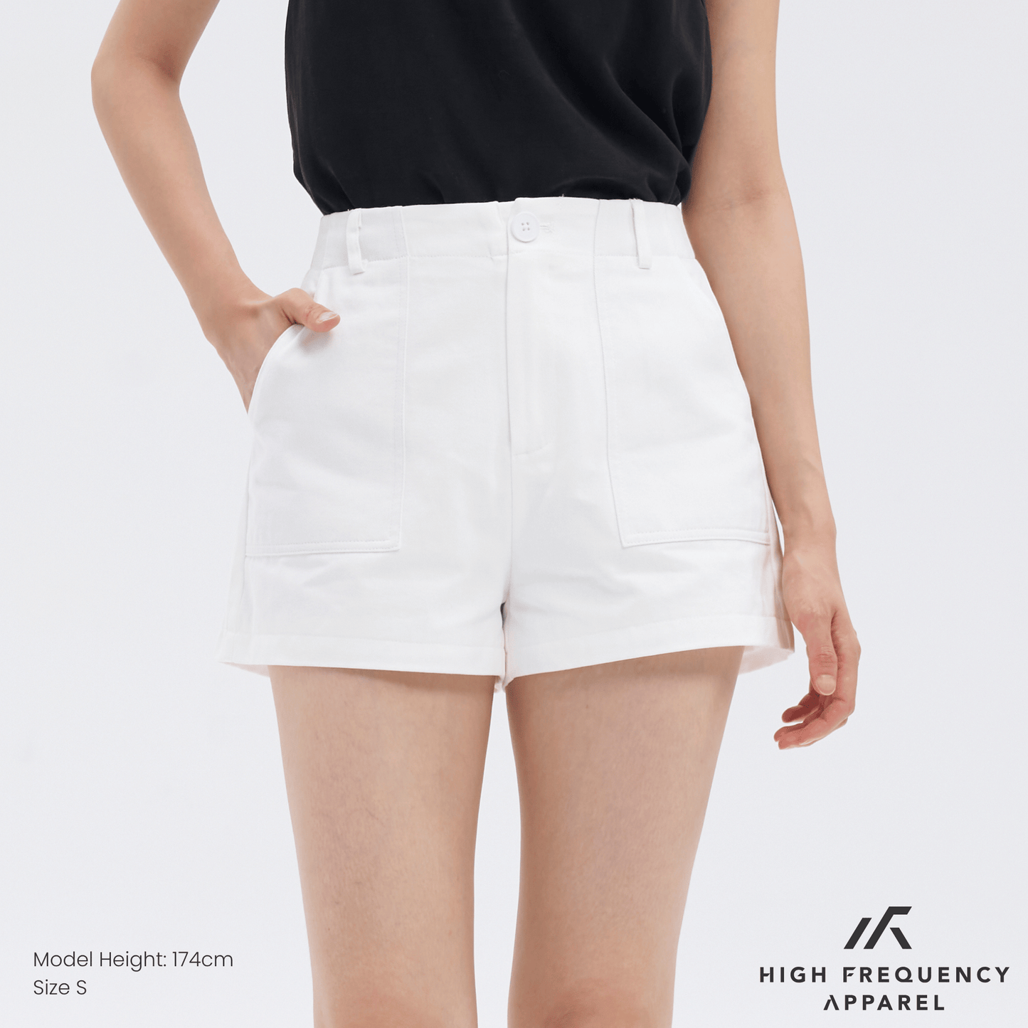 structured panel pocket shorts with waistband