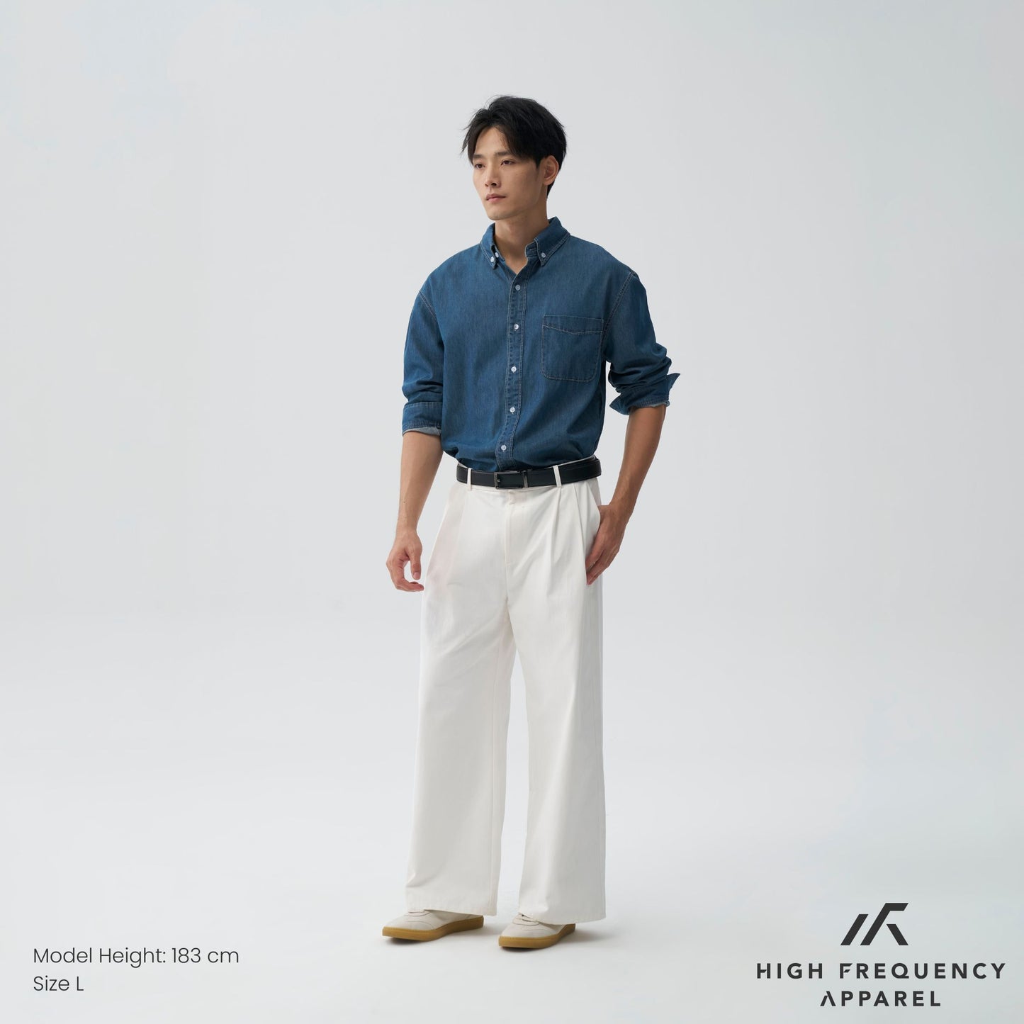 hfa men's double pleated wide leg chino pants