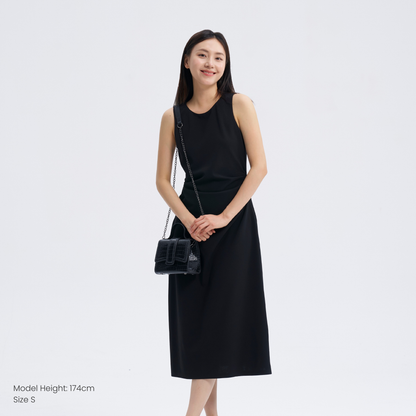 Women's Sleeveless Maxi Ruched Dress