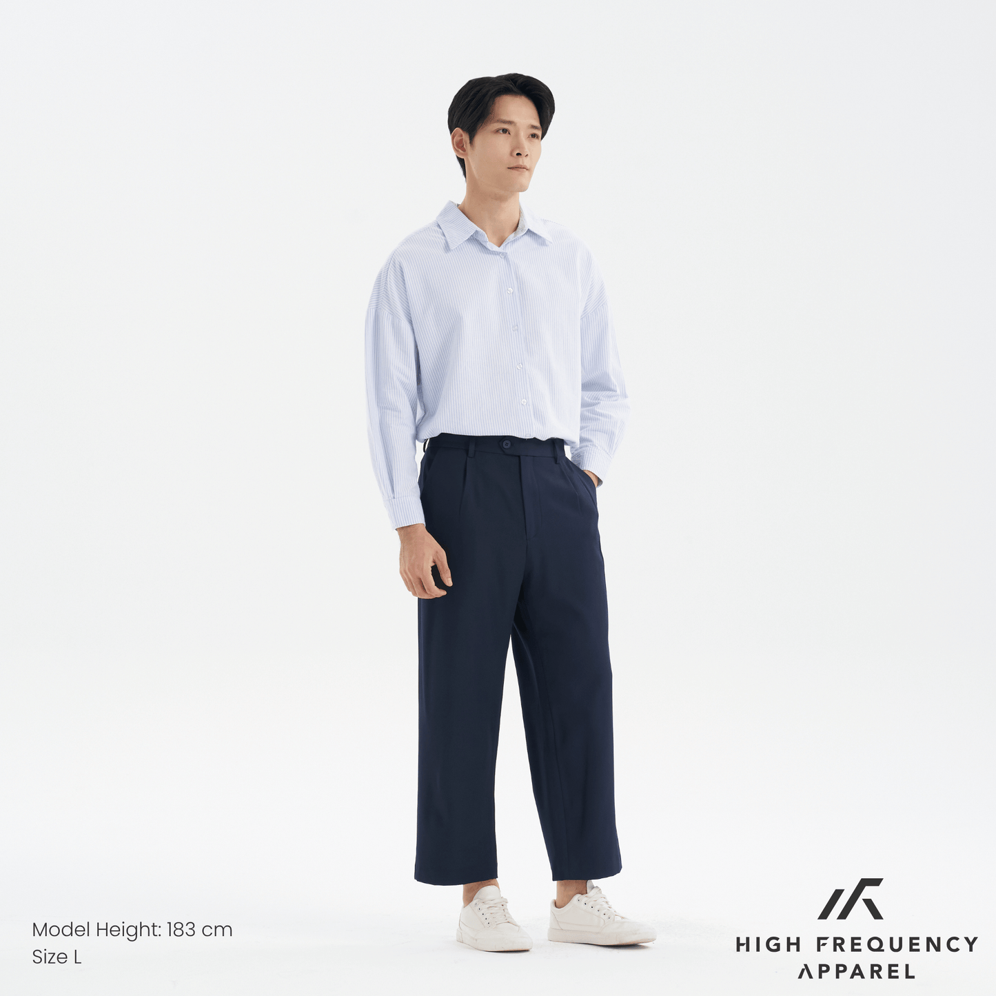 men’s single pleated creasefree work trousers