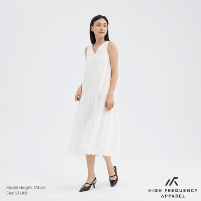 V-Neck Tiered Midaxi Dress