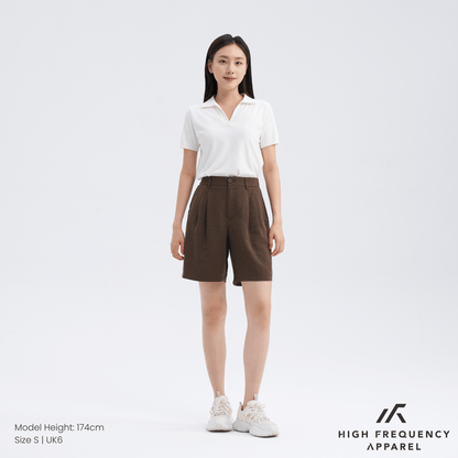 Tencel Linen Longline Double Pleated Shorts