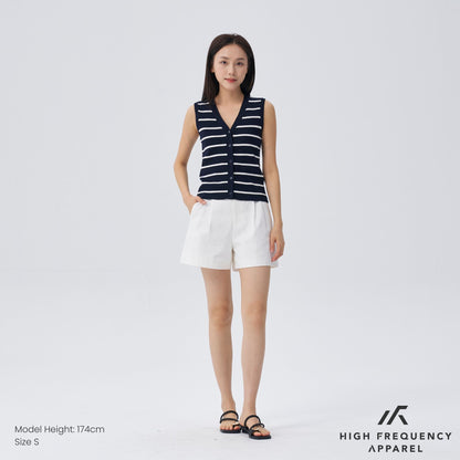 HFA Women’s Striped Knitted Button Vest