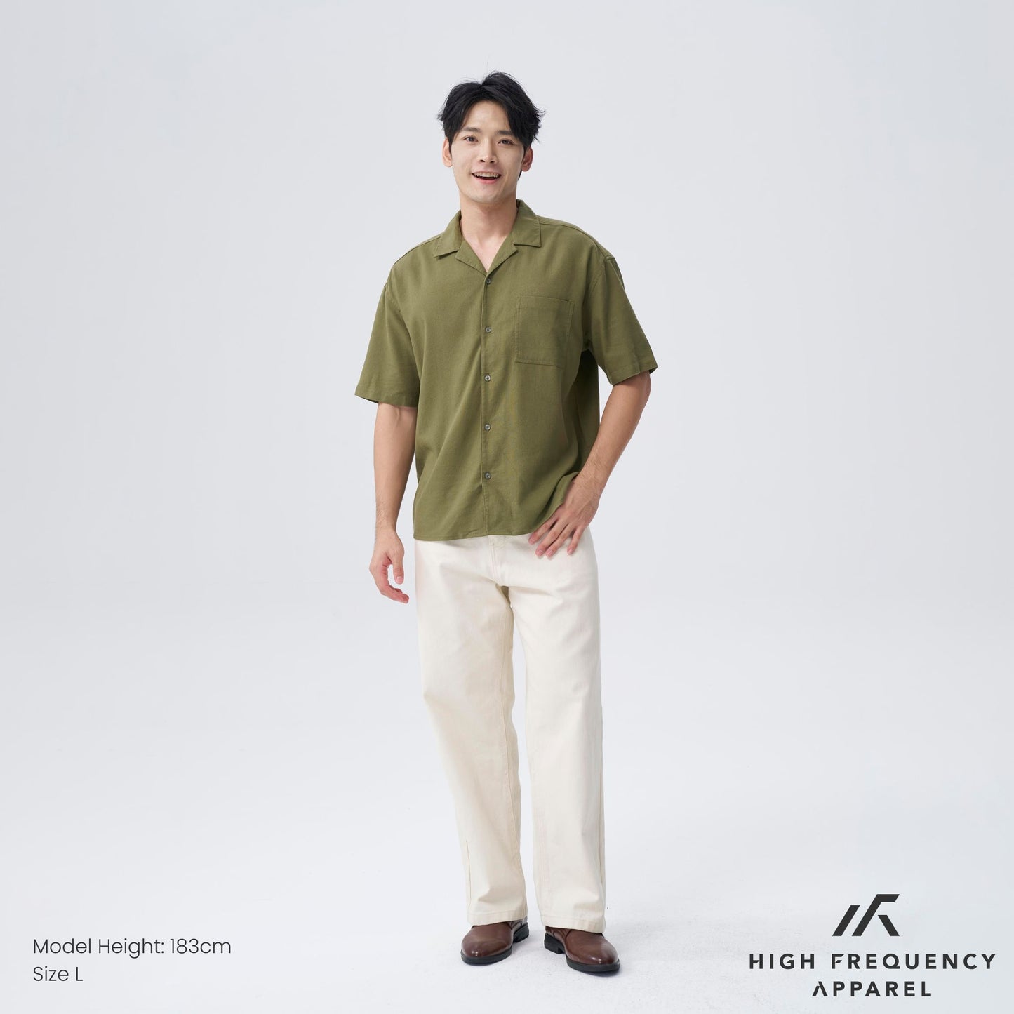 hfa men’s camp-collar short sleeve shirt - relaxed fit