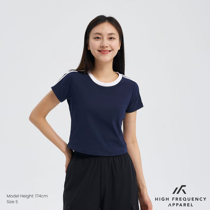Striped Curved Hem Baby Tee