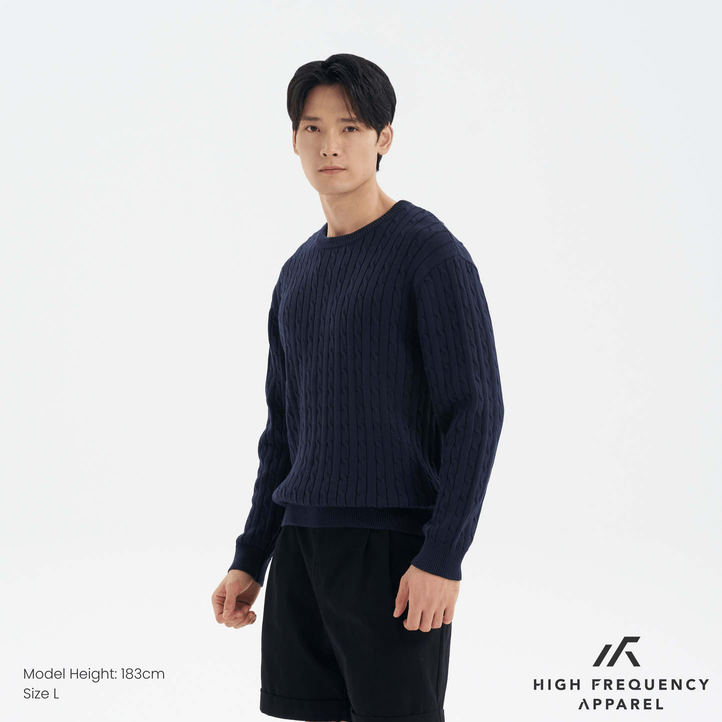 men’s cable knit long sleeve pullover