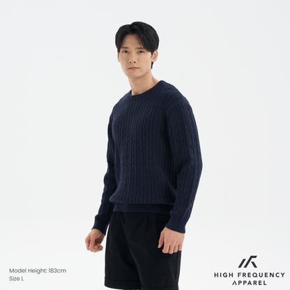 Men’s Cable Knit Long Sleeve Pullover
