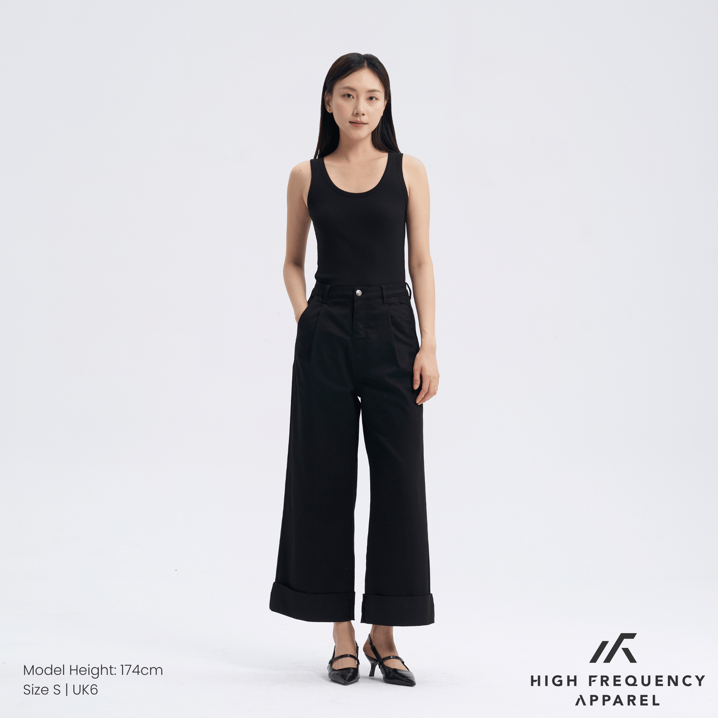 pleated cuffed hem pants