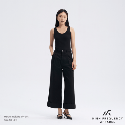 Pleated Cuffed Hem Pants