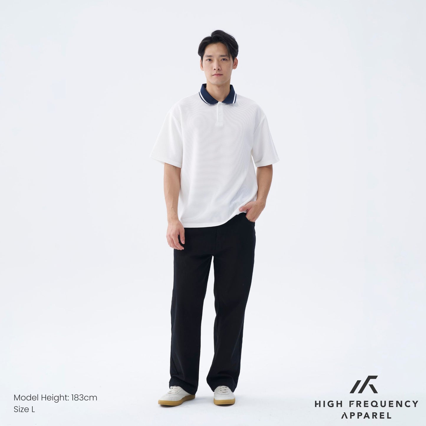 hfa men's oversized textured polo shirt
