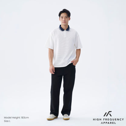 HFA Men's Oversized Textured Polo Shirt