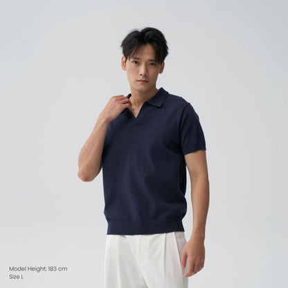 HFA Men's Buttonless Knitted Polo Shirt