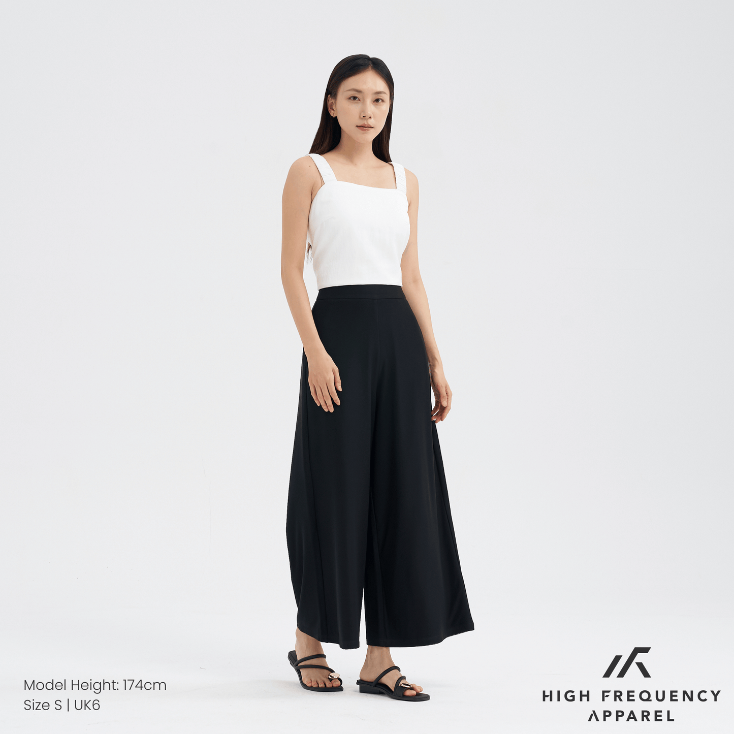 mesh wide leg elastic-waist pants