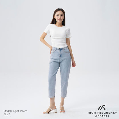 HFA Women’s Soft Stretch Crew Neck Ruched Padded Tee