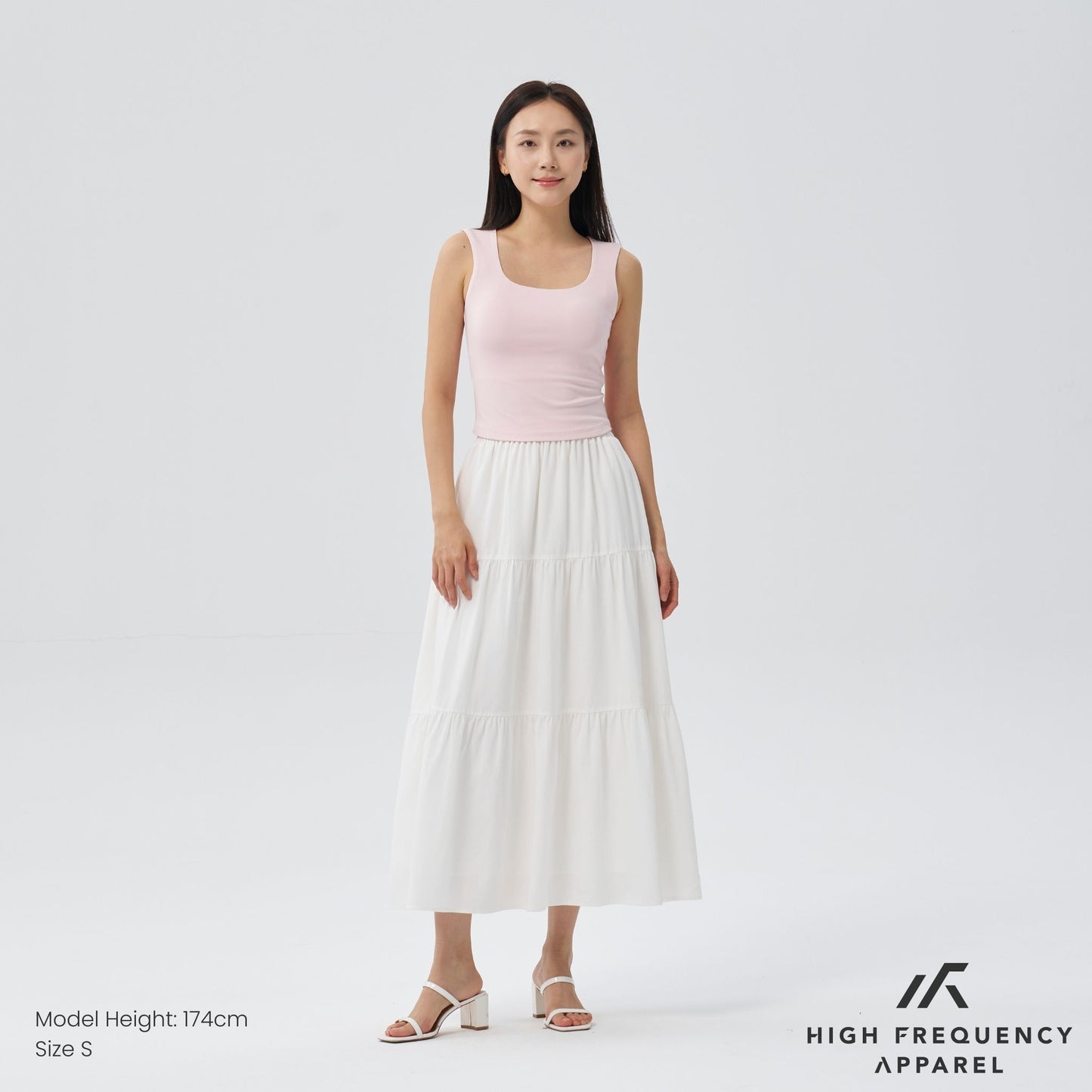 soft stretch square neck sleeveless padded top