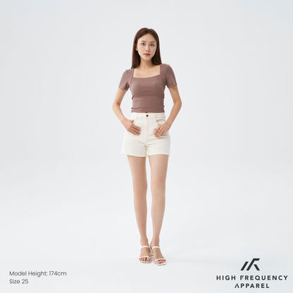 HFA Women's BW Mid-Waisted Stretch Denim Shorts