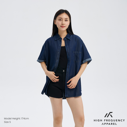 Tencel Denim Relaxed Short Sleeve Shirt