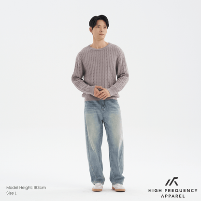 Men’s Cable Knit Long Sleeve Pullover