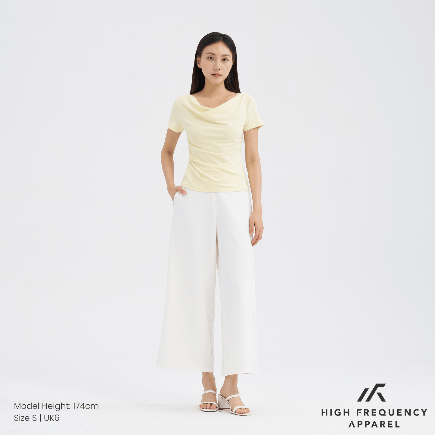 mesh wide leg elastic-waist pants