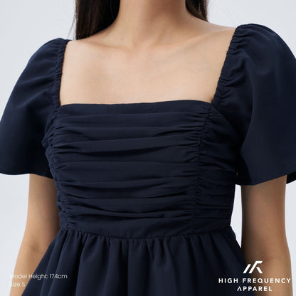 HFA Women’s Flutter Sleeve Padded Smocked Back Blouse