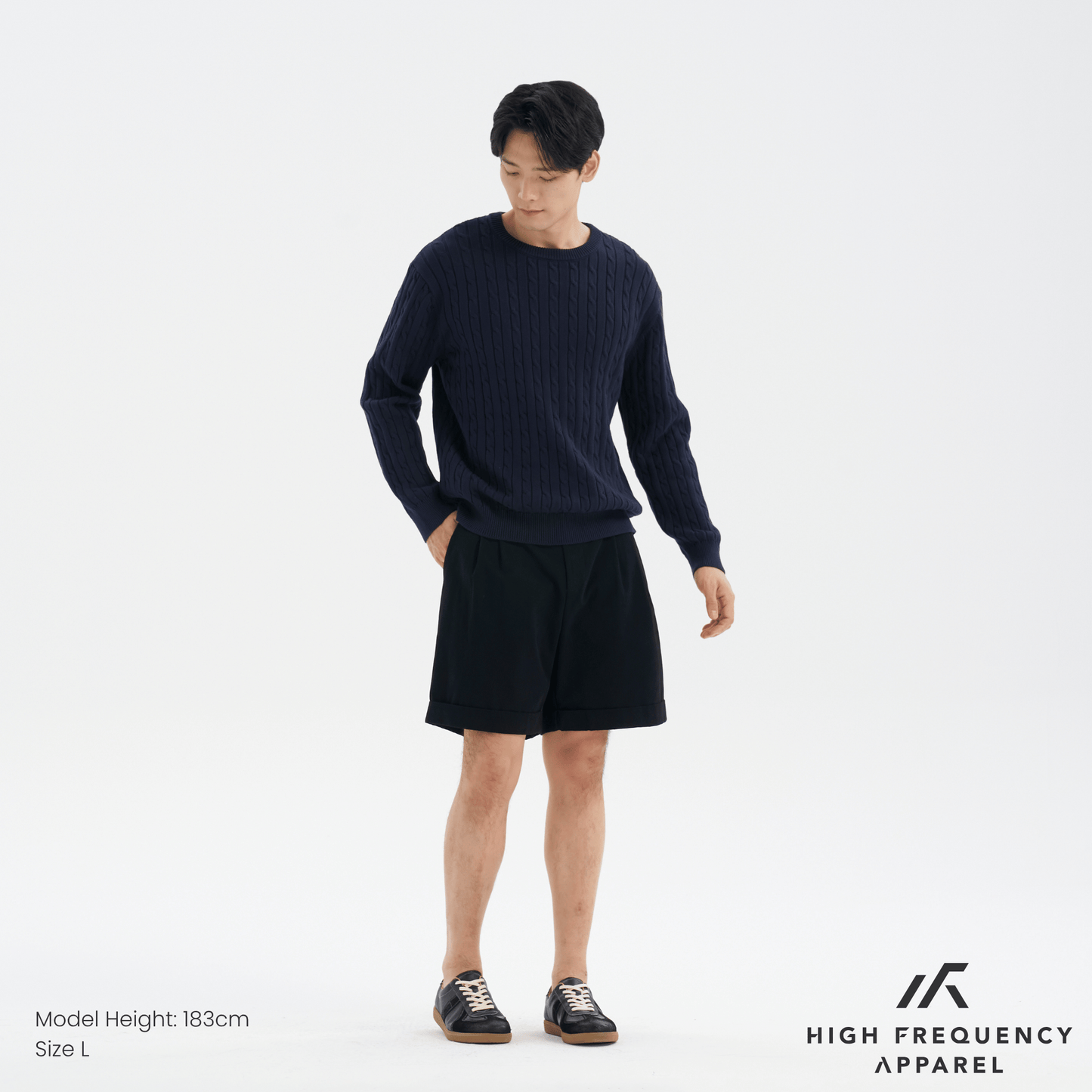 men’s cable knit long sleeve pullover
