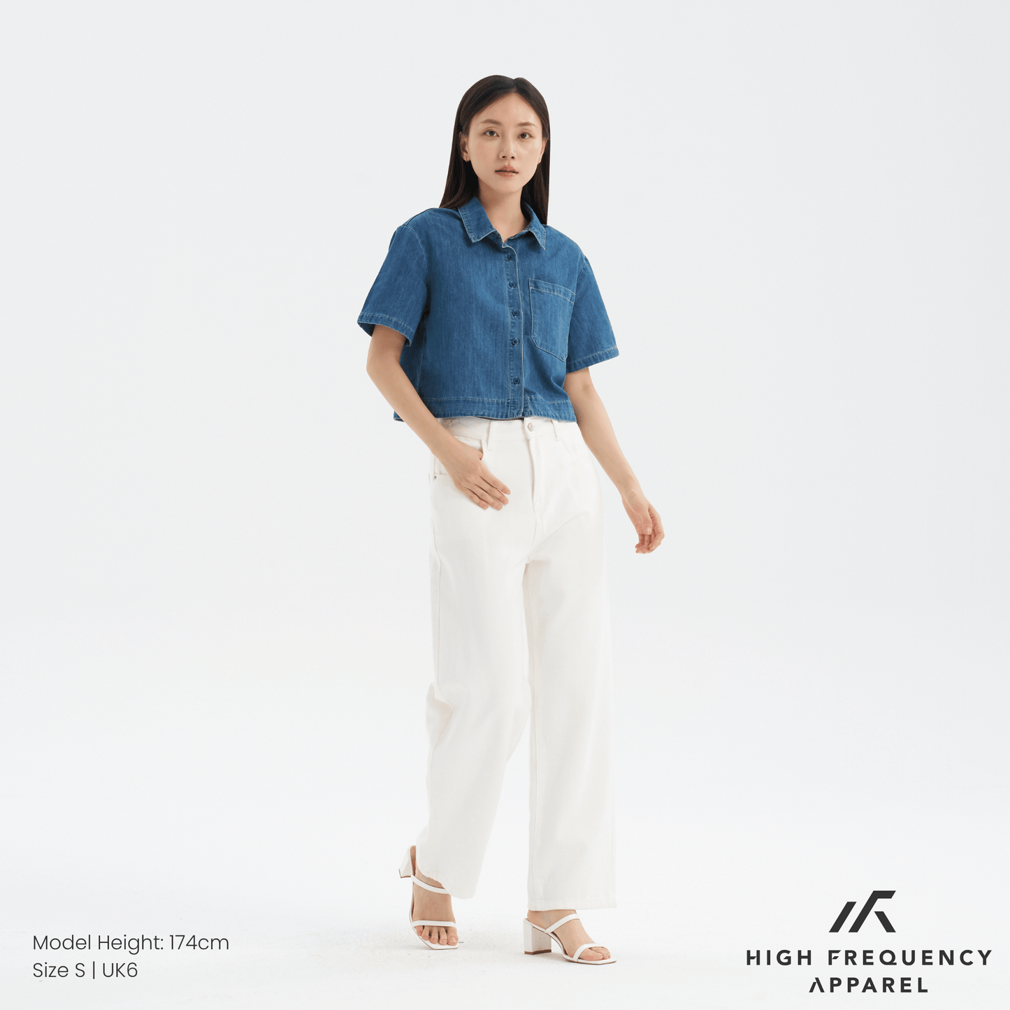 women's cropped denim shirt