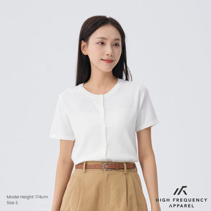 HFA Women’s Crew Neck Short Sleeve Cardigan