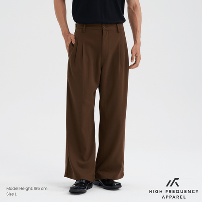 High Waisted Triple Pleated Dress Trousers With Side Adjusters