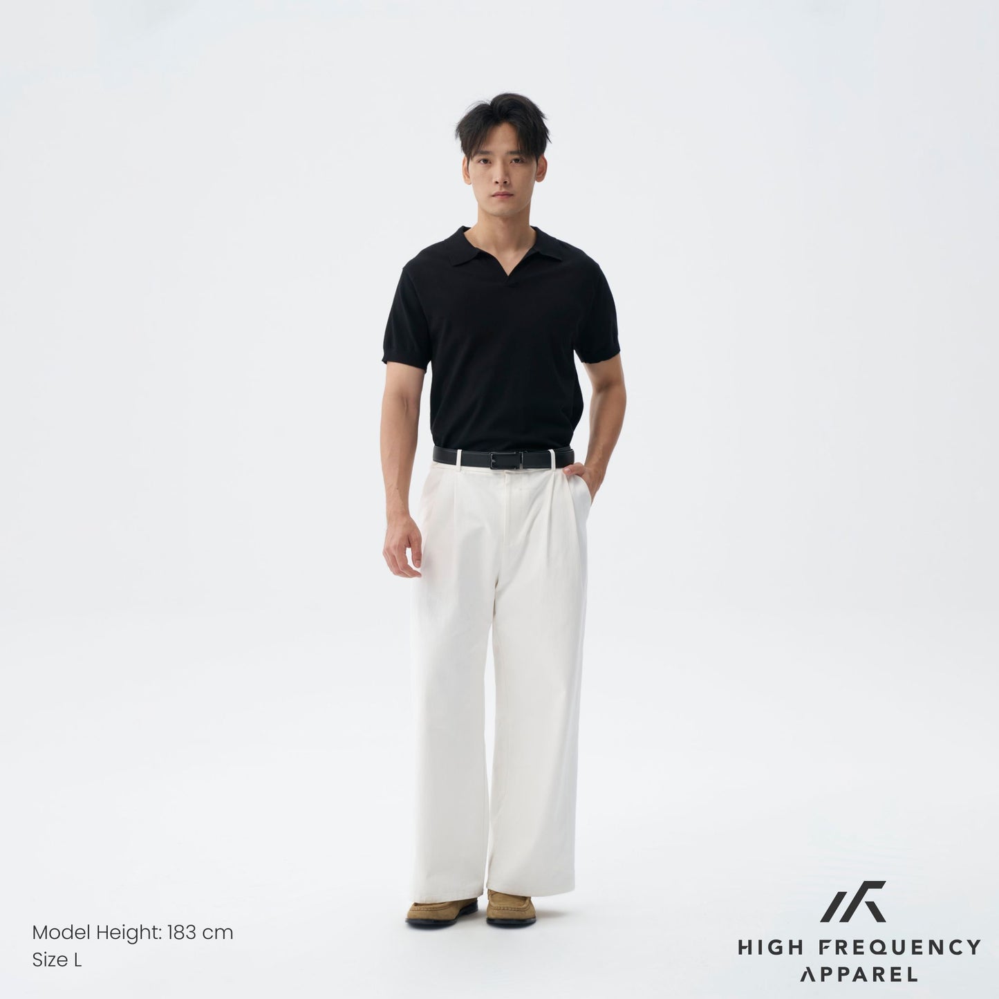hfa men's double pleated wide leg chino pants