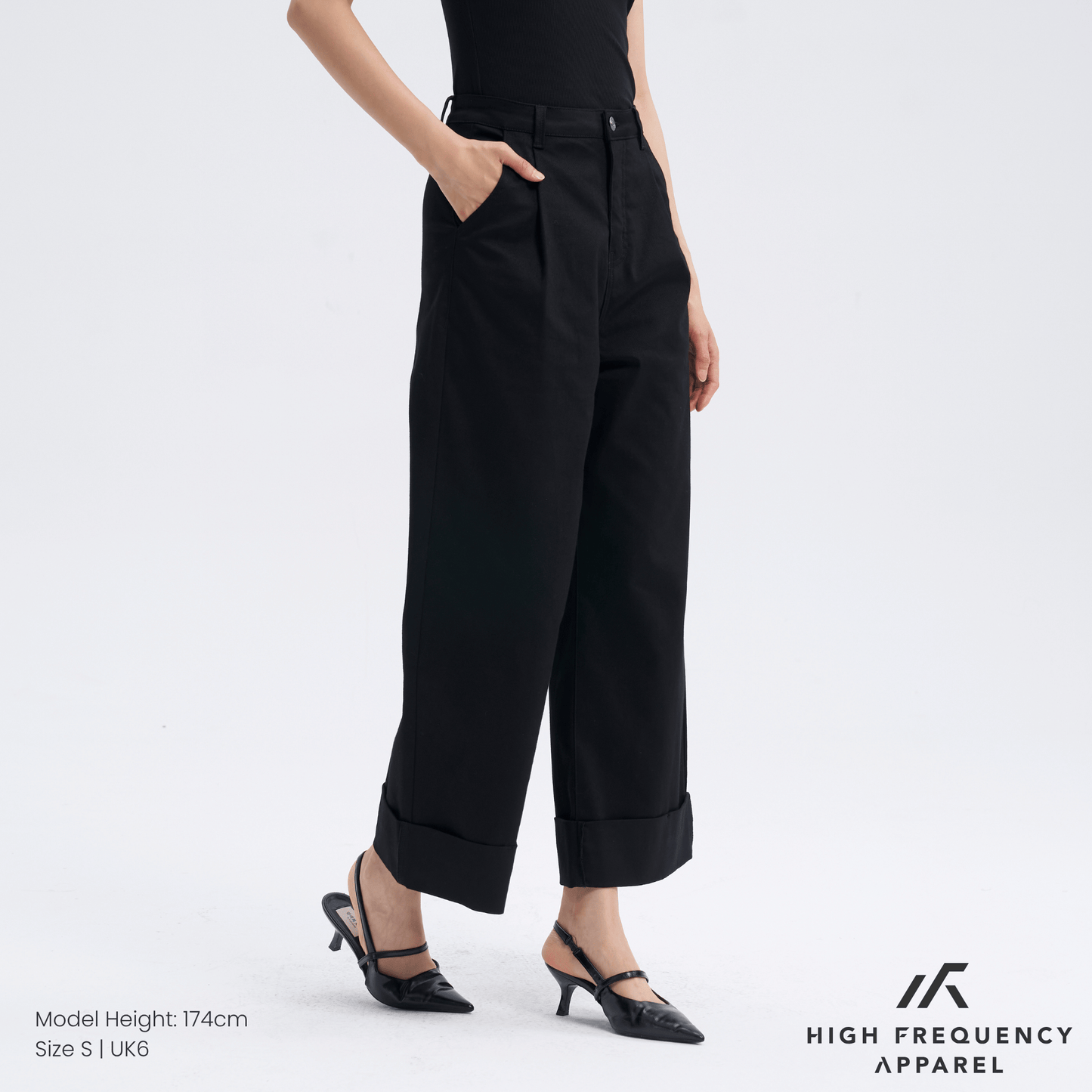 pleated cuffed hem pants