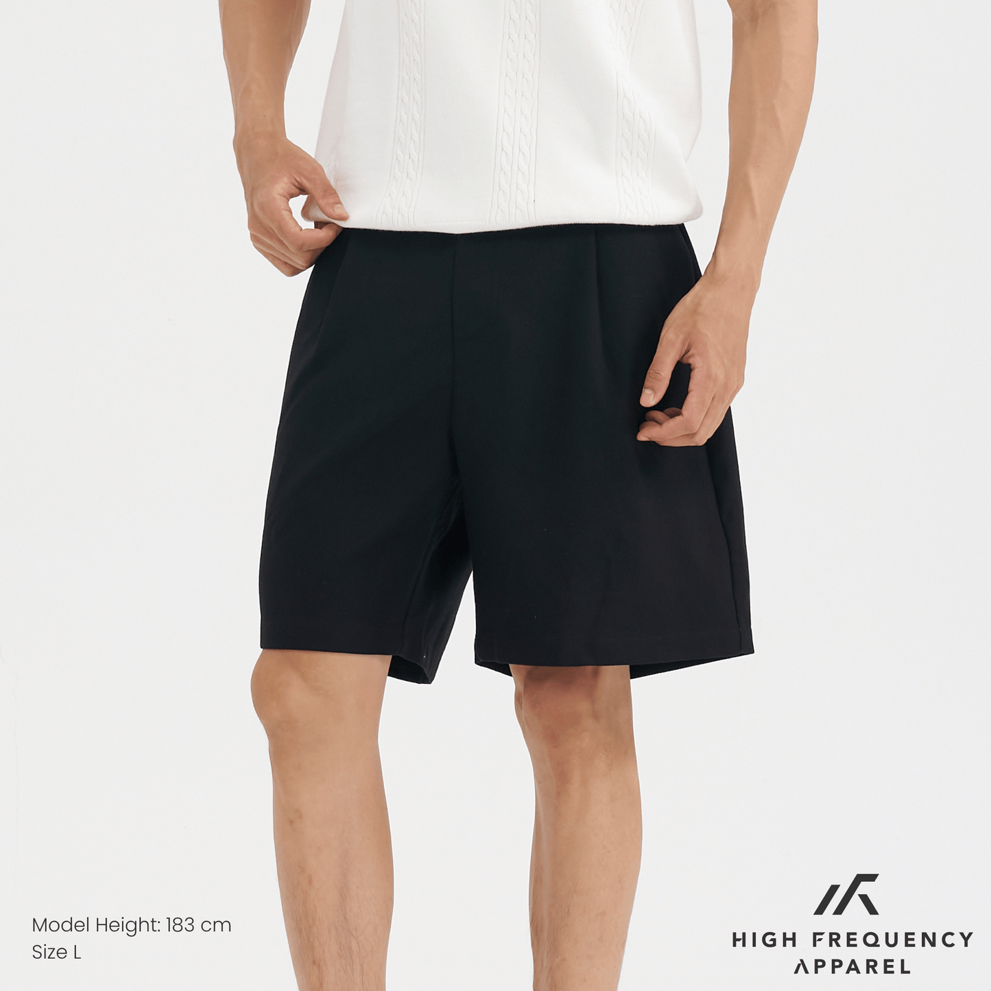 single pleated linen shorts