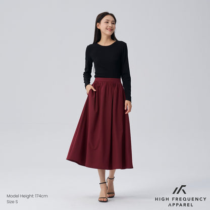 HFA Women’s Midaxi Drape Skirt With Elasticated Waist And Back Zipper