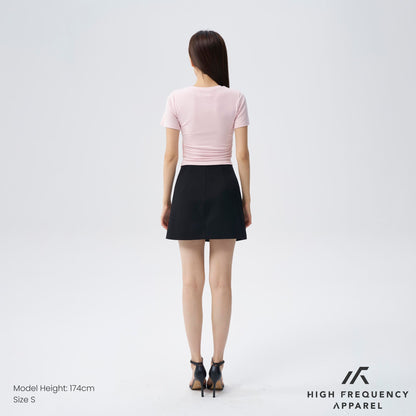 HFA Women’s Soft Stretch Crew Neck Ruched Padded Tee