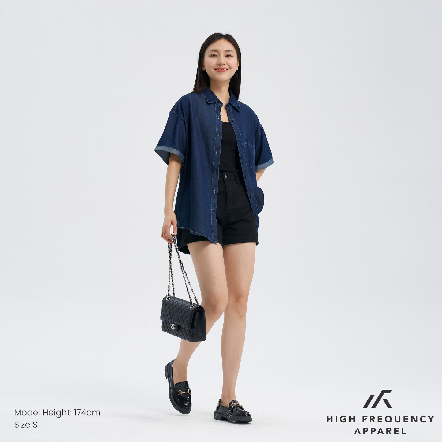 tencel denim relaxed short sleeve shirt