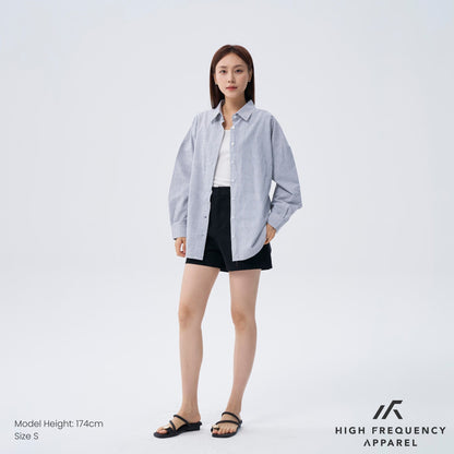 [PRE-LAUNCH] HFA Unisex Striped Ultra Curved Hem Long Sleeve Relaxed Shirt