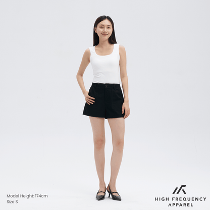 Structured Panel Pocket Shorts With Waistband