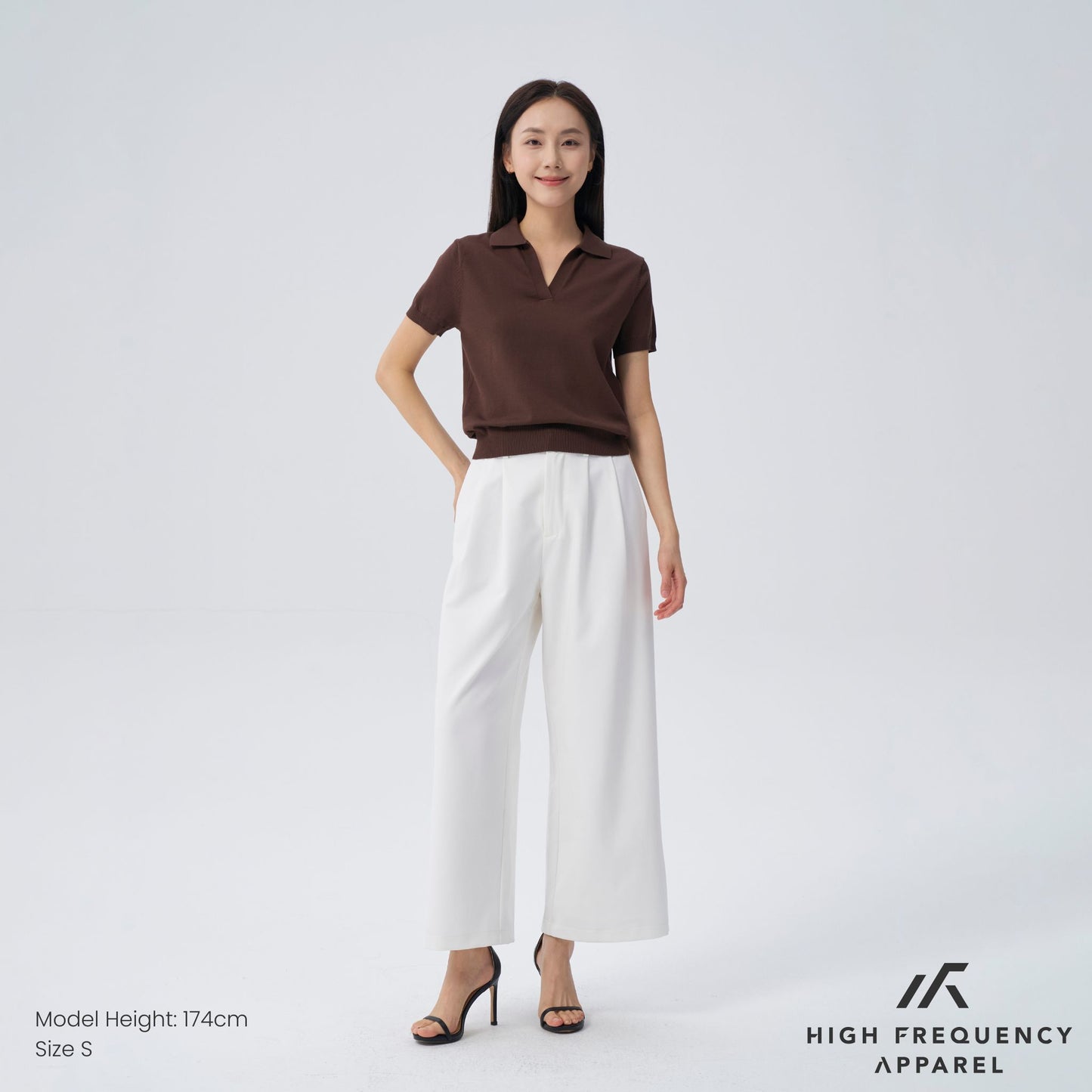 hfa women’s knitted buttonless polo