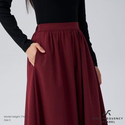 HFA Women’s Midaxi Drape Skirt With Elasticated Waist And Back Zipper