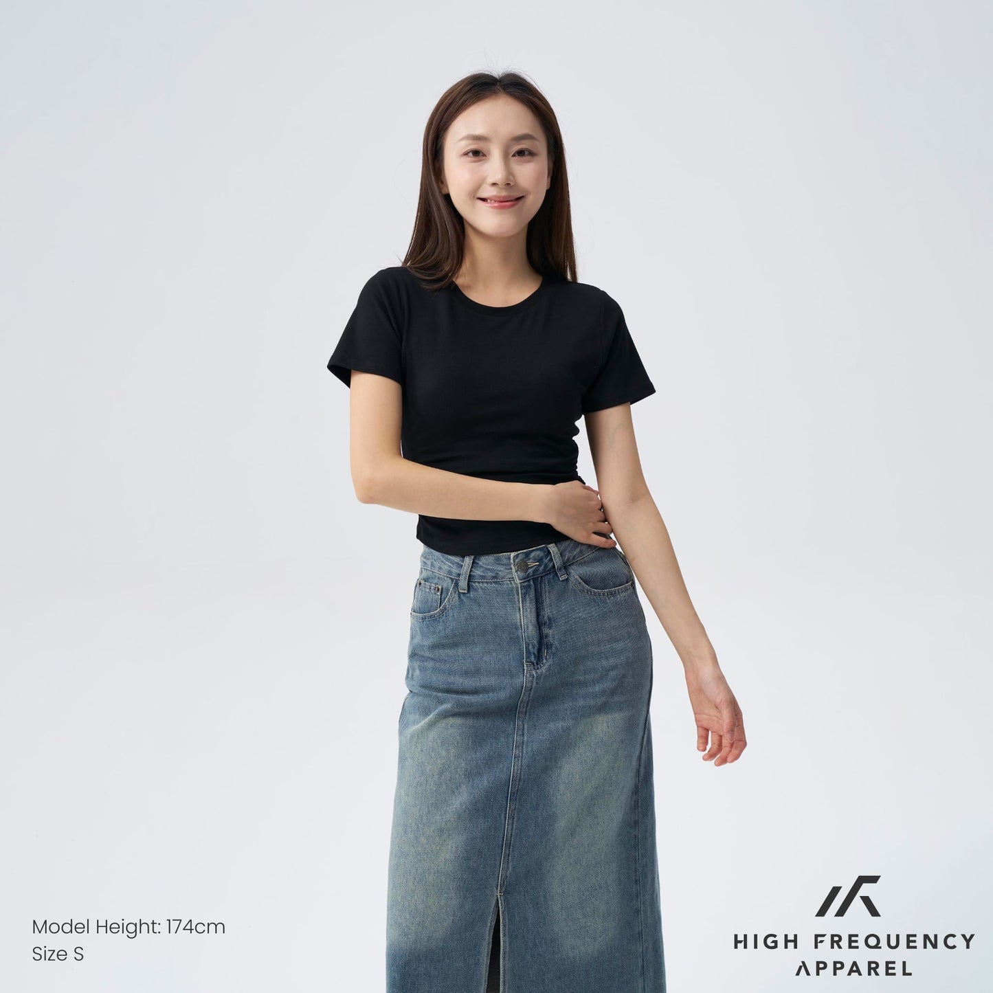 hfa women’s soft stretch crew neck ruched padded tee