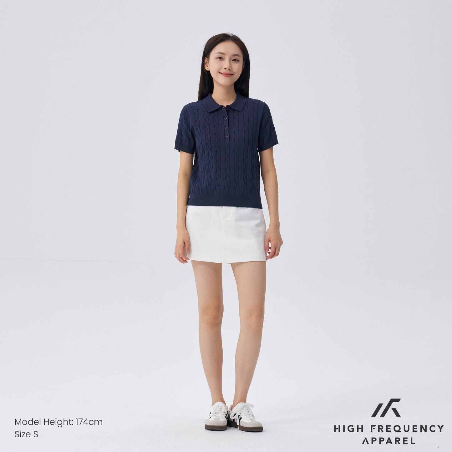 hfa women’s cable knitted polo