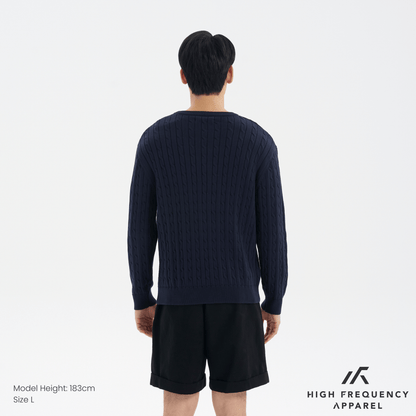 Men’s Cable Knit Long Sleeve Pullover