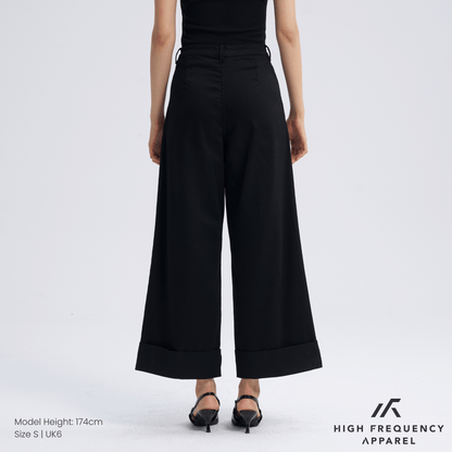 Pleated Cuffed Hem Pants