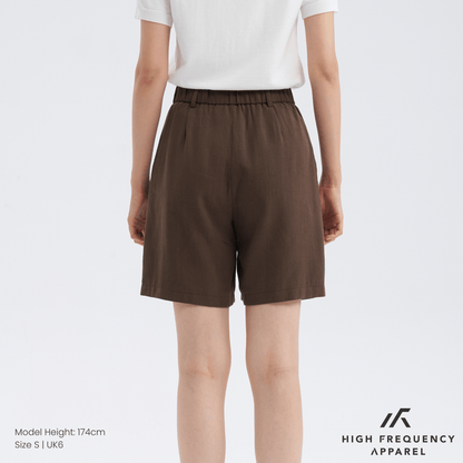 Tencel Linen Longline Double Pleated Shorts