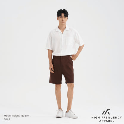 Single Pleated Linen Shorts