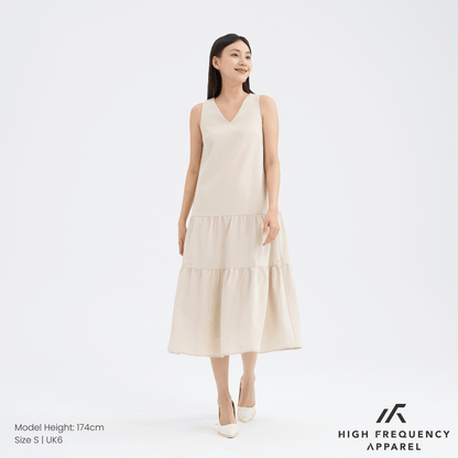 V-Neck Tiered Midaxi Dress