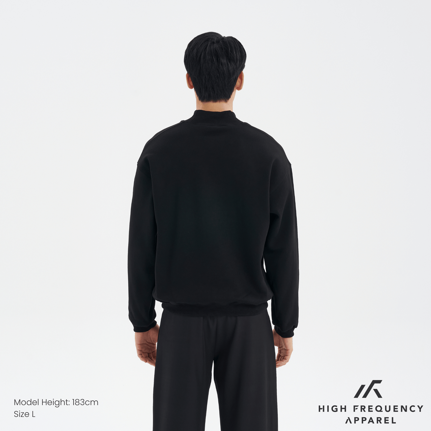 mock neck long sleeve sweatshirt