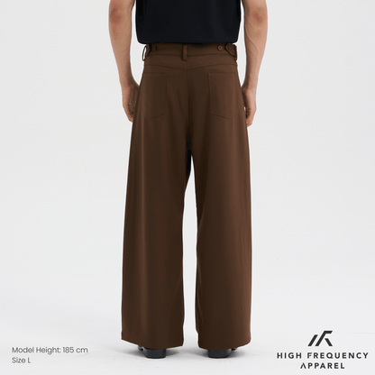High Waisted Triple Pleated Dress Trousers With Side Adjusters